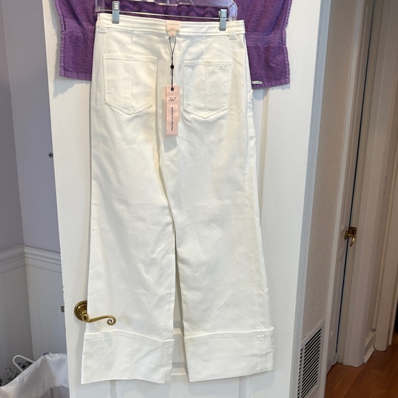 NWT Cinq à Sept White Wide-Leg Jeans - Picture 6 of 12